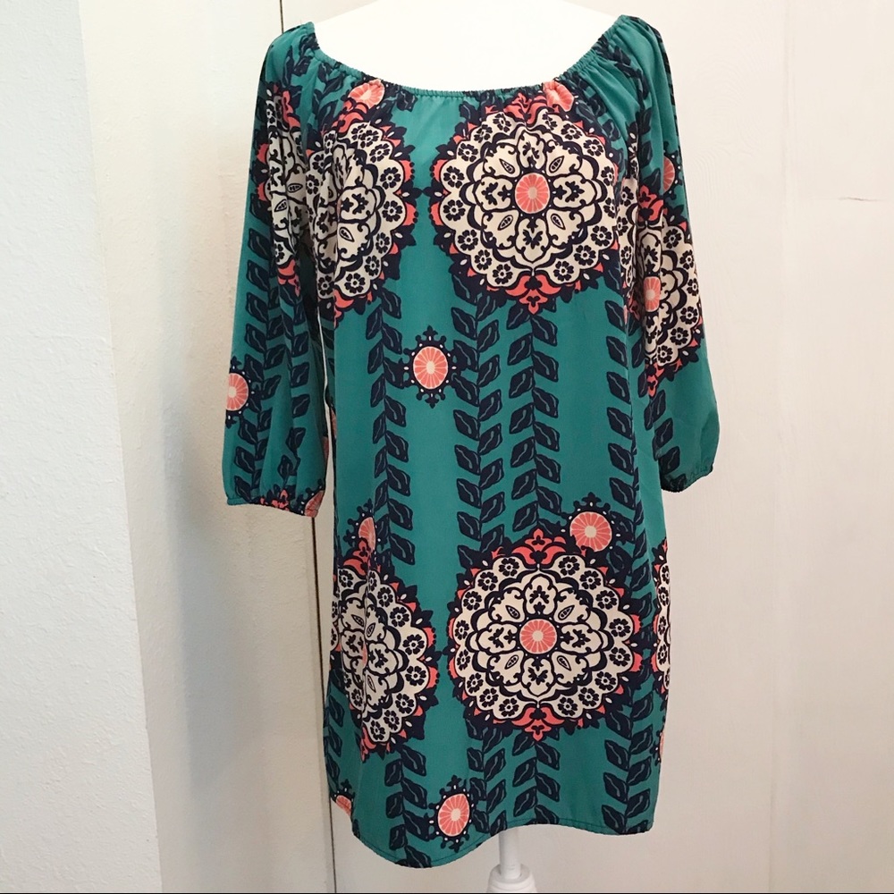 Illa Illa Boho Teal/Navy Tunic or Mini Dress